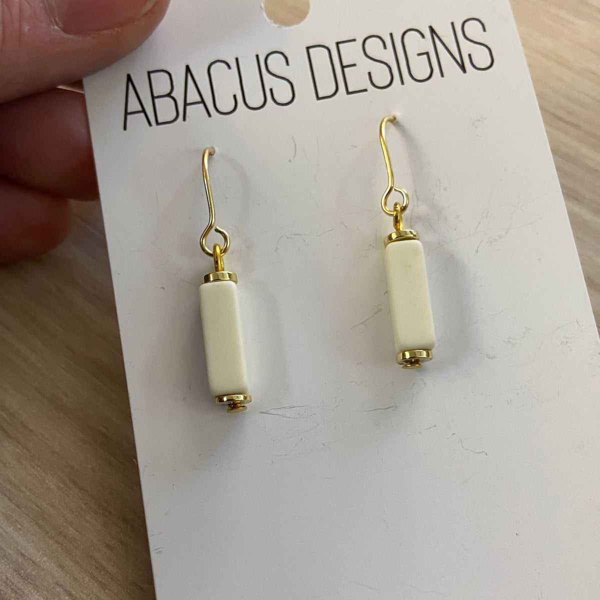 Brass & Stone Dangle Earrings