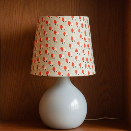 Custom Lamp Shade only - Retro Mini Trees on Grey