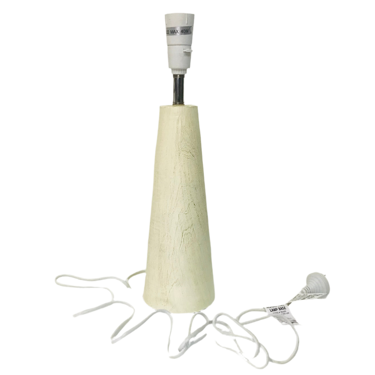 Lamp Base Only - Whitewash Tapered Timber Table Lamp