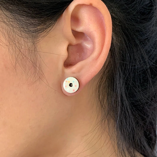 Donuts Laser Cut Timber Stud Earrings