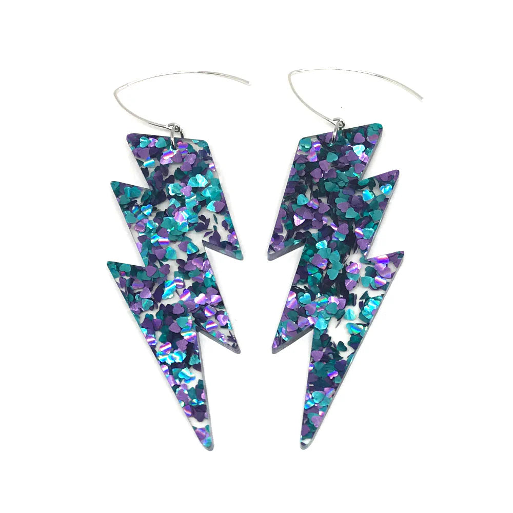Lightening Bolt Hook Earrings - Mega