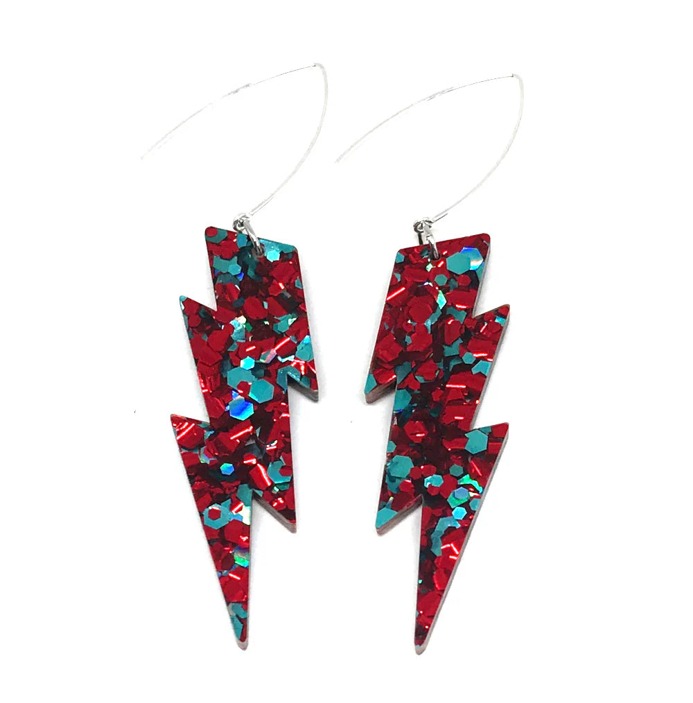 Lightening Bolt Hook Earrings - Mega