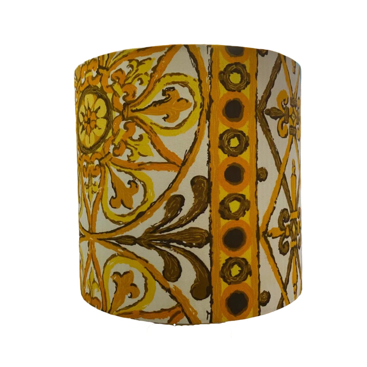 Gold Concrete Pillar Table Lamp with Vintage Lacework Shade (pair available)