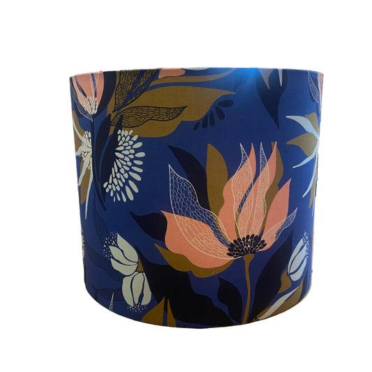 Taupe Glass Table Lamp with Water Lily Pads Shade (Pair Avaliable)