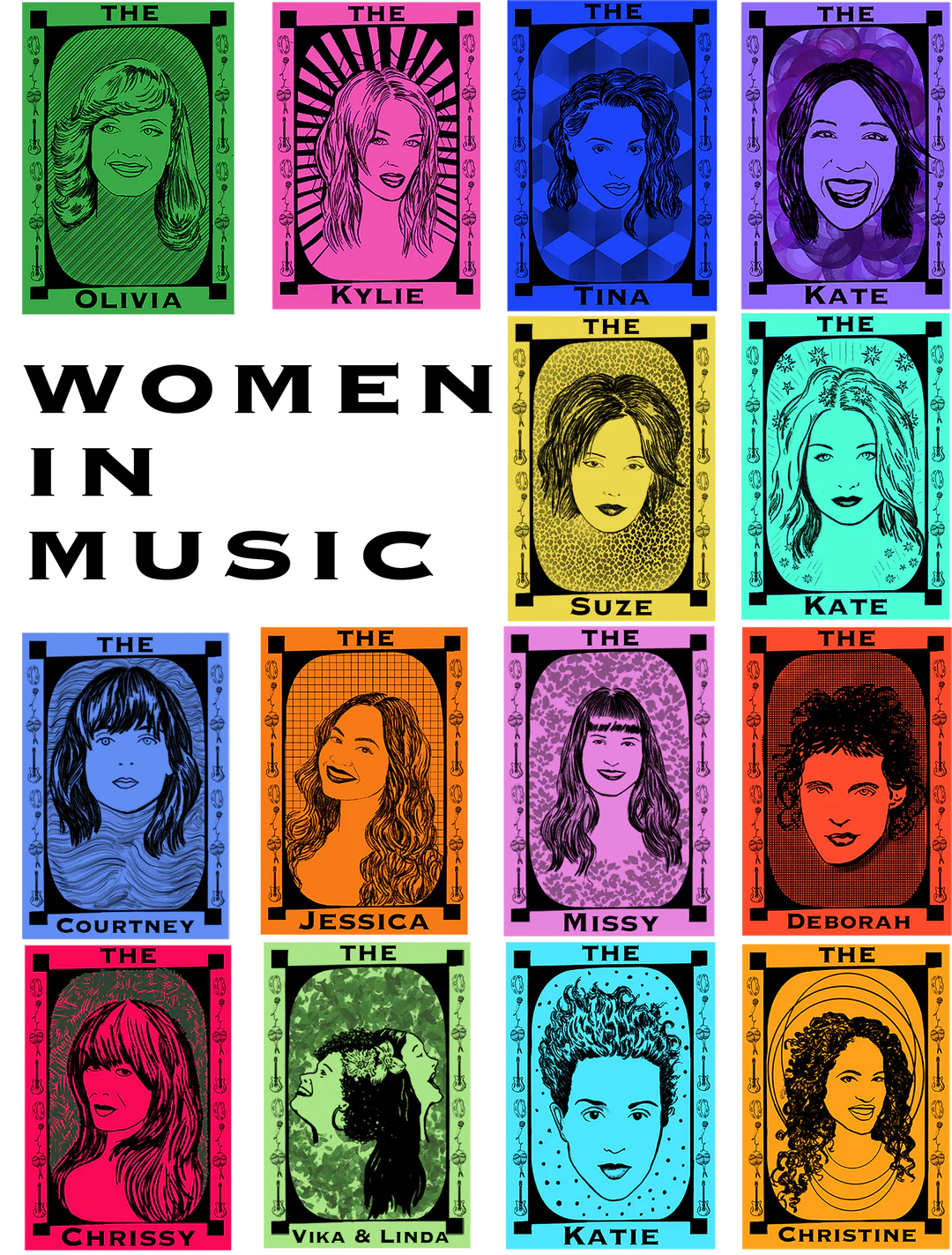 Iconic Women in Music - Tea Towel