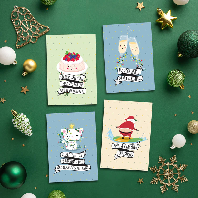 Novelty Christmas Card Pack of 8 with Envelopes - Cheeky