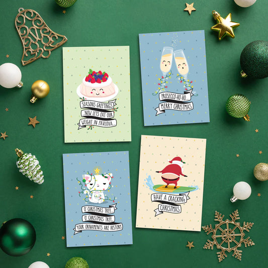 Novelty Christmas Card Pack of 8 with Envelopes - Cheeky