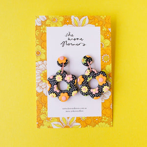 Floral Polymer Clay Multi Shaped Dangle Earrings