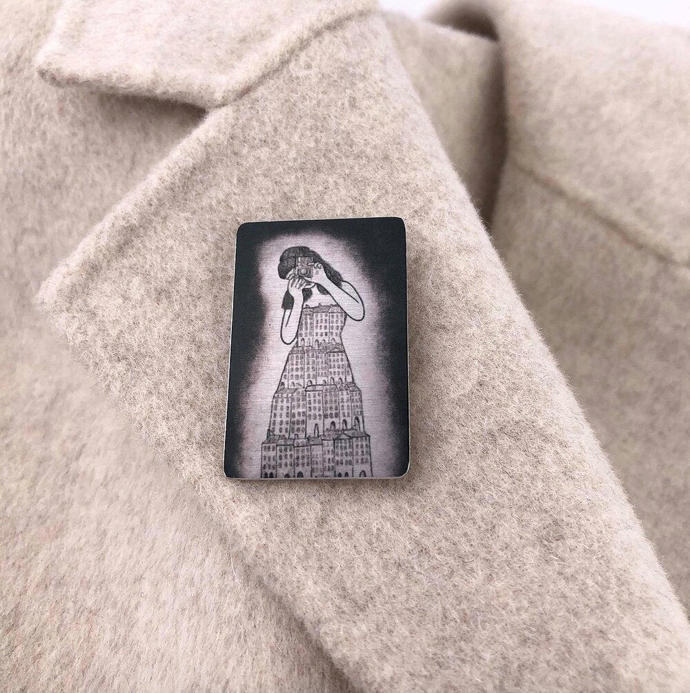 Aluminium Original Art Brooch / Pendant