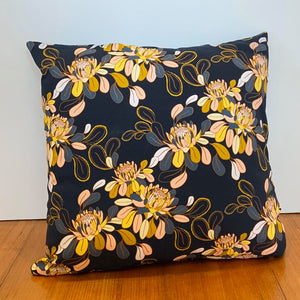 Cushion - WARM BUSH FLORAL (with charcoal back)