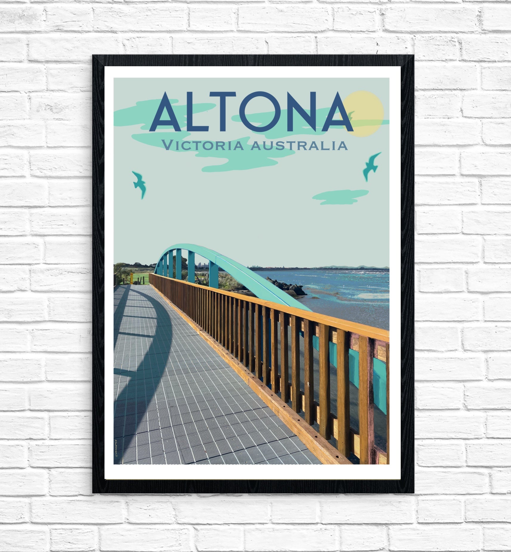 Vintage Poster - Altona Seaholme Bridge to Dog Park