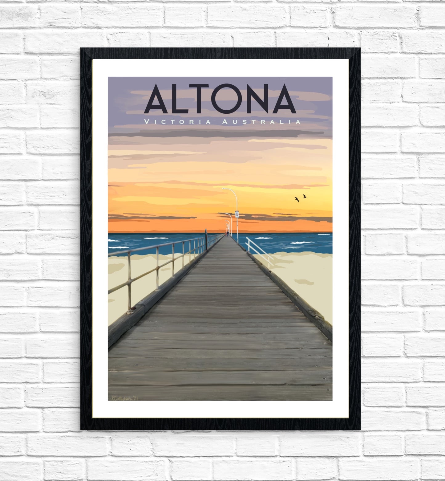 Vintage Poster - Altona Pier Sunset