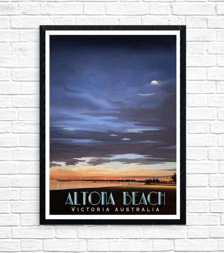 Vintage Poster - Altona Pier Rebekah's Moon