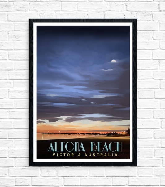 Vintage Poster - Altona Pier Rebekah's Moon
