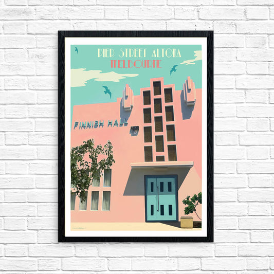 Vintage Poster - Finnish Hall (Pink) Pier Street Altona