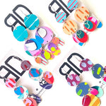 Hand painted leather bold statement earrings - The Juno