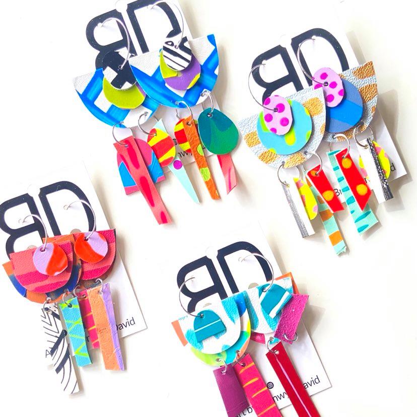 Handmade Painted Leather Earrings - The Flip