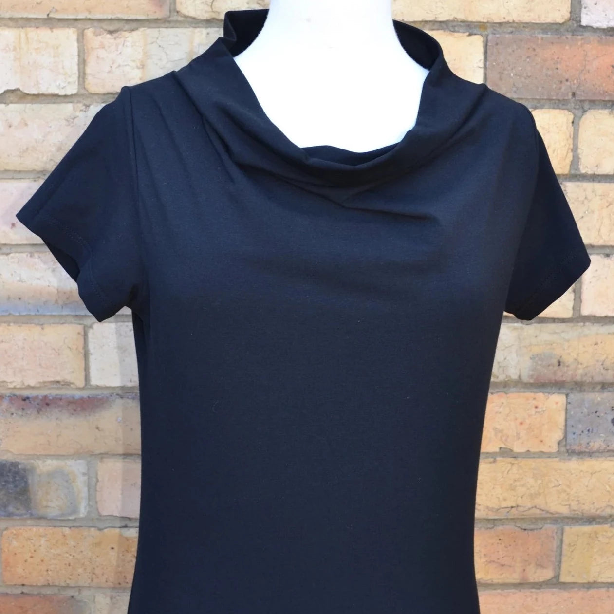 Women's Handmade Cowl Tee - Black