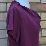 Women's Handmade Cowl Tee - Burgundy