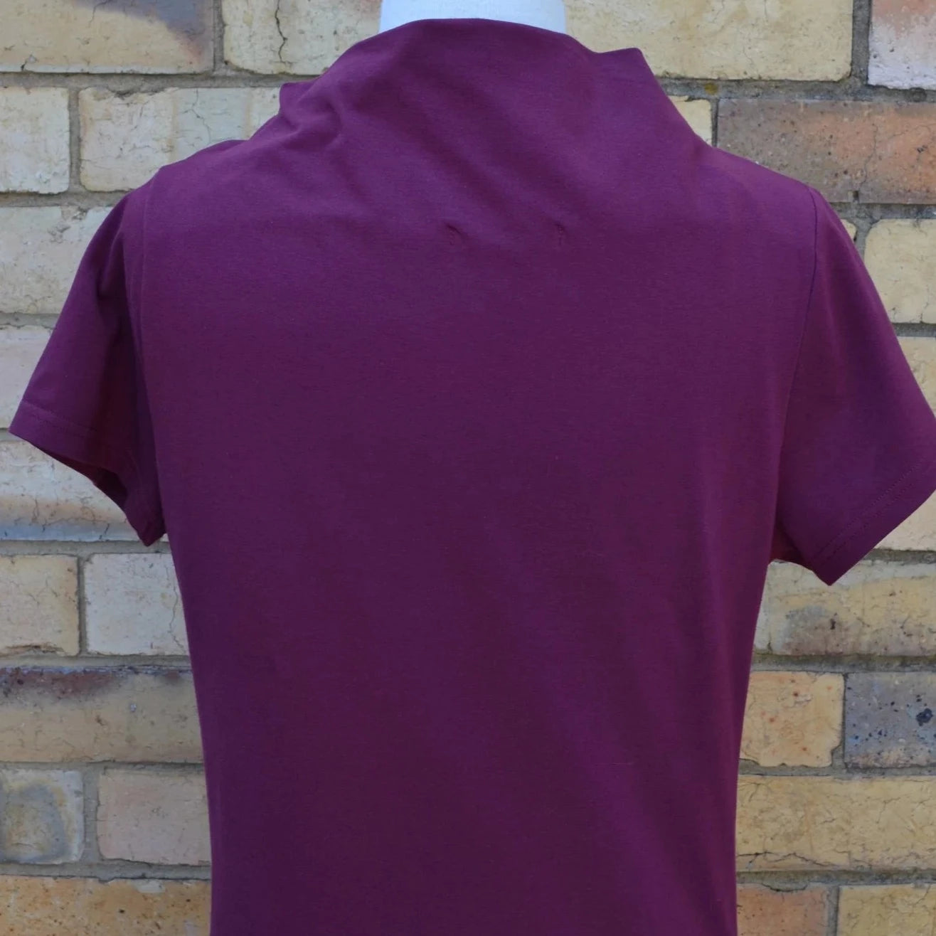 Women's Handmade Cowl Tee - Burgundy
