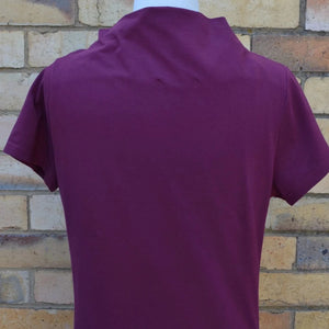 Women's Handmade Cowl Tee - Burgundy