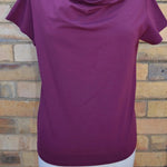 Women's Handmade Cowl Tee - Burgundy