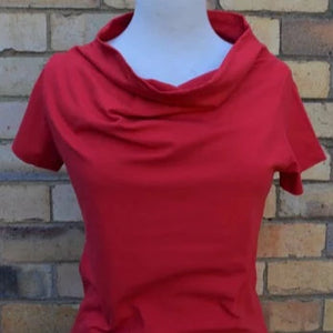 Women's Handmade Cowl Tee - Fire