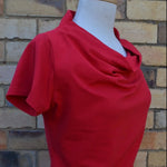 Women's Handmade Cowl Tee - Fire