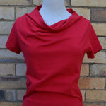 Women's Handmade Cowl Tee - Fire