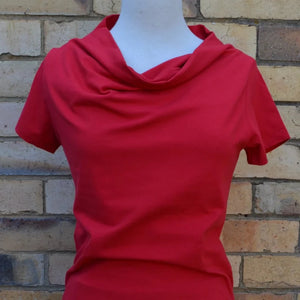 Women's Handmade Cowl Tee - Fire