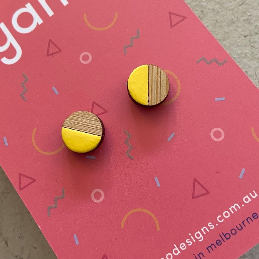 Dipped Bamboo Stud Earrings