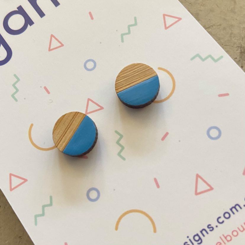 Dipped Bamboo Stud Earrings