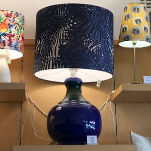 Custom Lamp Shade only - Dark Blue Ferns