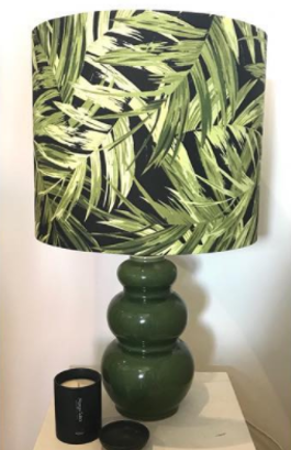 Custom Lamp Shade only - Fern Leaves on Black