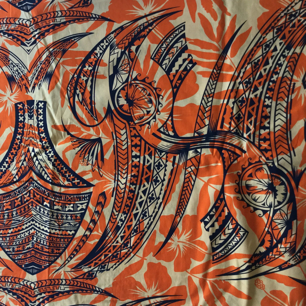 Custom Lamp Shade only - Fiji Orange Tribal
