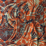 Custom Lamp Shade only - Fiji Orange Tribal