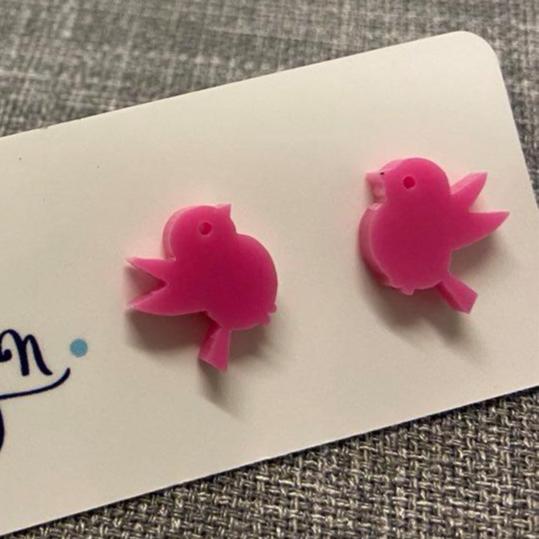 Novelty Studs Earrings - Graphic Acrylic