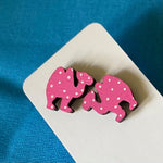 Novelty Studs Earrings - Graphic Wood