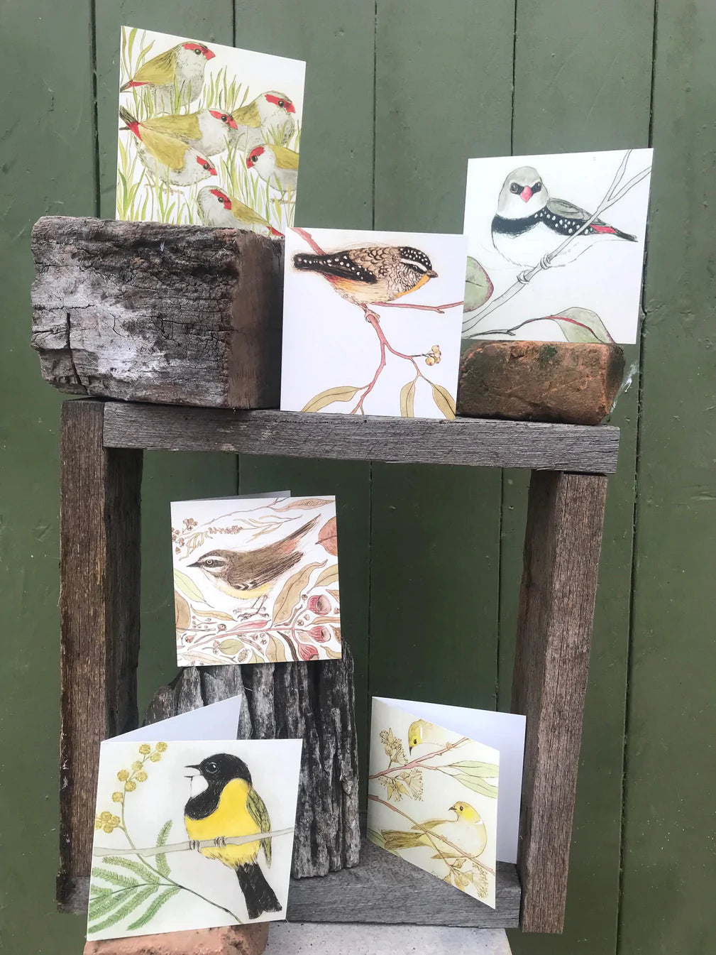 Original Bird Etching Print Greeting Cards with Envelopes