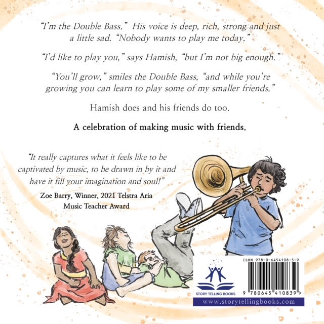 Hamish and the Double Bass: a celebration of making music with friends - Hardcover picture book by Margaret Dugdale
