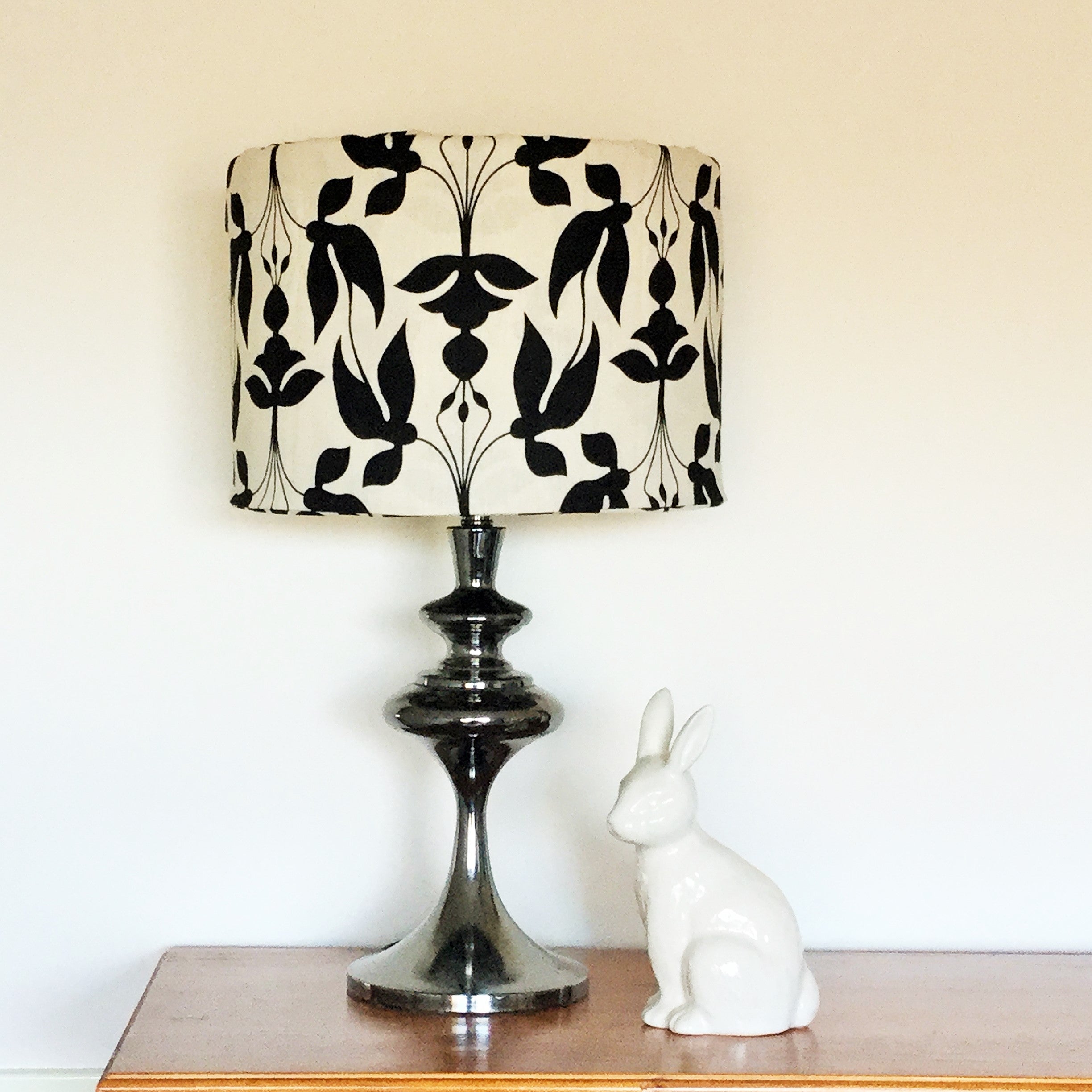 Custom Lamp Shade only - Black Seed Pods on Linen