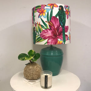 Custom Lamp Shade only - Green Parrots