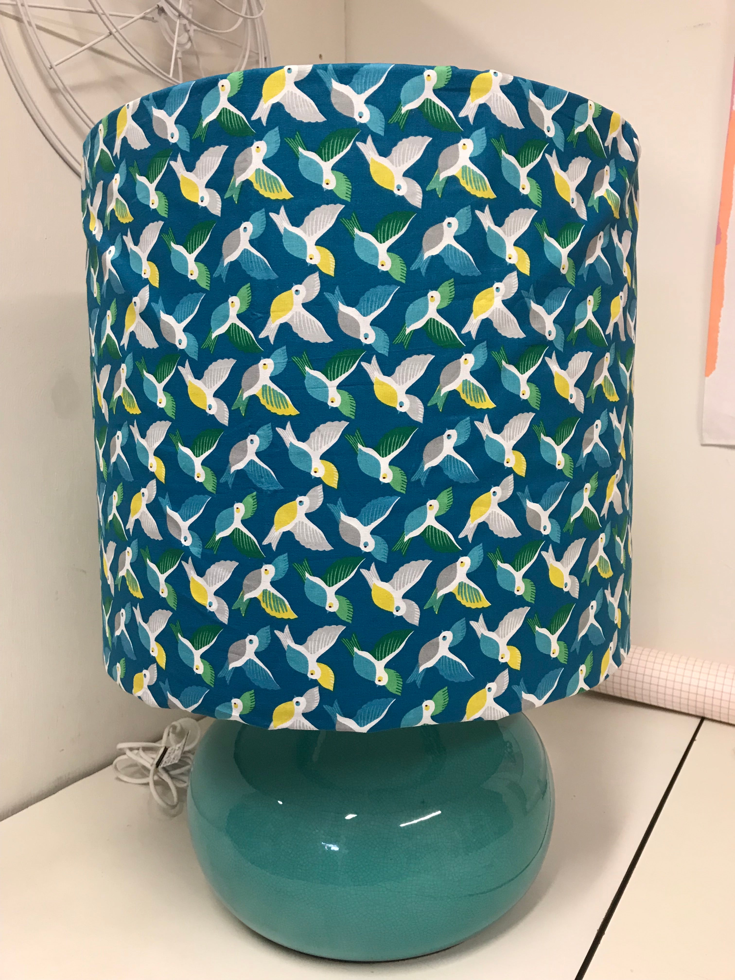 Custom Lamp Shade only - Blue Birds