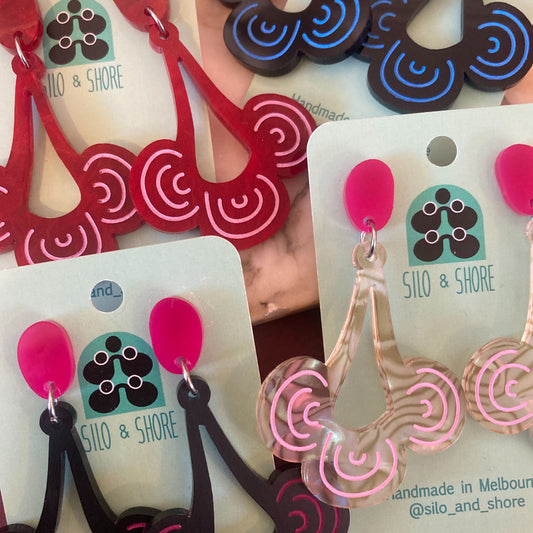 Art Deco Acrylic Earrings - Nellie