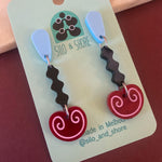 Art Deco Acrylic Earrings - Wave Drop Swirl