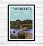 Vintage Poster - Newport Lakes Swans
