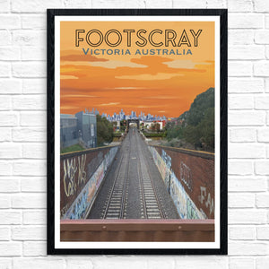 Vintage Poster - Footscray's Bunbury Street Bridge