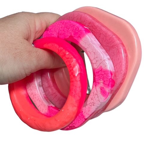 Burst of Colour Resin Bangle - Square Set