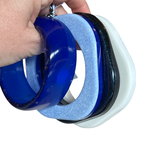 Burst of Colour Resin Bangle - Square Set