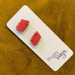 Novelty Studs Earrings - Graphic Wood